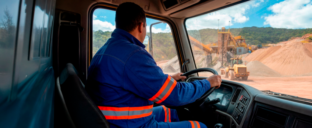 Motorista de caminhão traçado